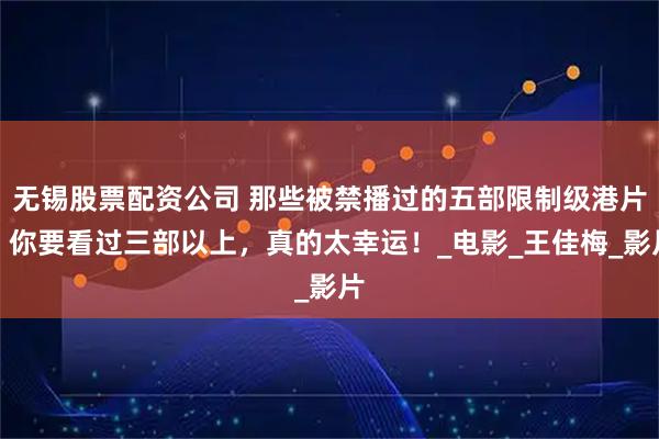 无锡股票配资公司 那些被禁播过的五部限制级港片，你要看过三部以上，真的太幸运！_电影_王佳梅_影片